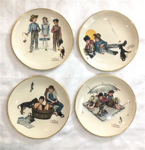 Christmas Collector Plate Norman Rockwell Miniature "Holiday Gifts" 1982 4. . Gorham norman rockwell plates
